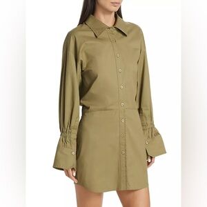 En Saison Hardin Button Down Shirt Dress in Sage Green Size Small NWT